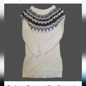 Gymboree Cream and Gray Patterned Kids Dress